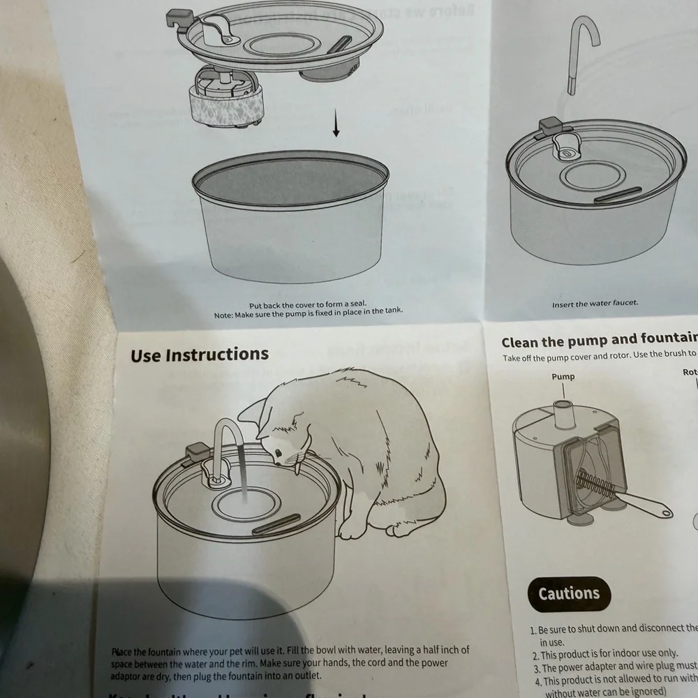 NIB Stainless Steel 3.2L Pet H2O Fountain Triple Defense PROTechnology